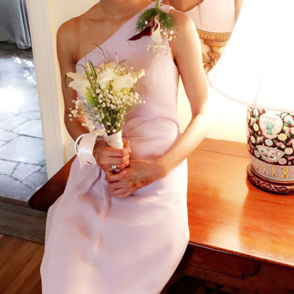 Bridesmaids One Shoulder Crinkle Chiffon Dress